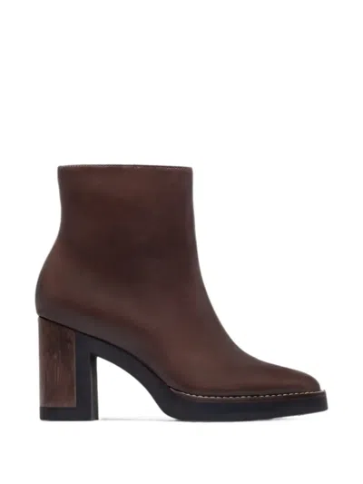 Bernardo 95mm Nara Leather Ankle Boots In Brown