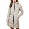 Bernardo Packable Mixed Media Water Resisant Quilted Puffer Jacket In Multi