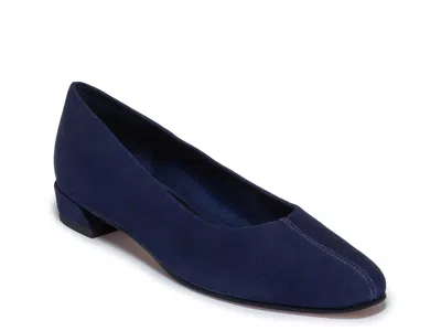 Bernardo Nero Flat In Navy Suede