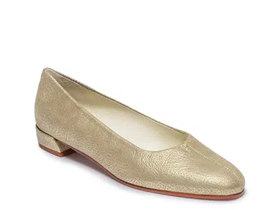 Bernardo Nero Metallic-effect Square-toe Pumps In Gold