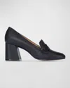 Bernardo Nessa Leather Heeled Penny Loafers In Black