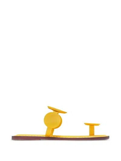 Bernardo New Moon Round-toe Post Sandals In Yellow