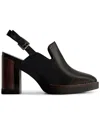 Bernardo Neza Leather Platform Slingback In Black