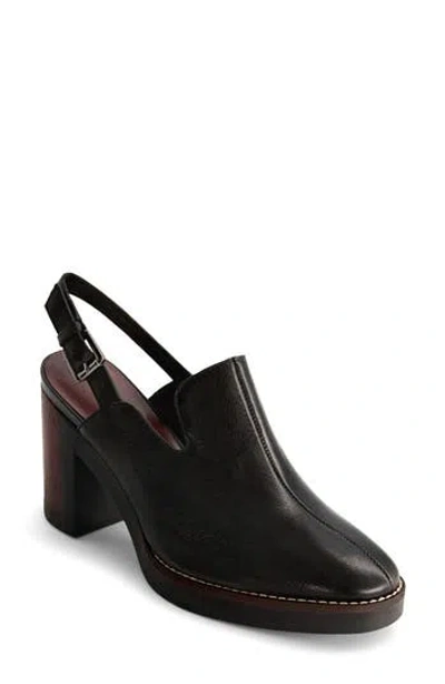 Bernardo Neza Slingback Pump In Black Parafin Pull Up