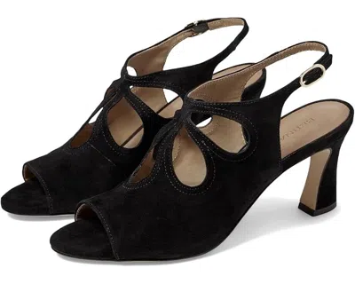 Bernardo Nili Sandals Women's Us 7.5 Black Suede Leather Cutout Slingback Khd002