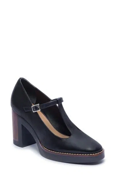 Bernardo Noto T-strap Pump In Black Glove Leather