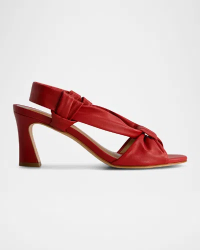 Bernardo Novah Soft Leather Slingback Sandals In Red Glove Leather