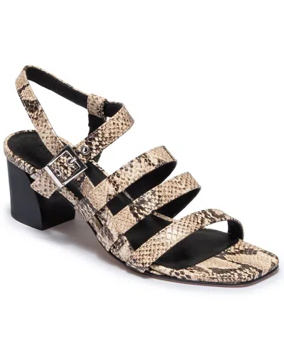 Bernardo Novi Leather Mid Heel Sandal In Blue