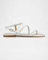 Bernardo Odessa Metallic Thong Slingback Sandals In Silver Metallic Antique Calf