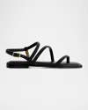 Bernardo Odessa Patent Thong Slingback Sandals In Black Soft Patent Leather