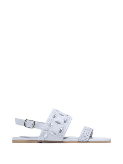 Bernardo Orla Cutout Leather Slingback Sandals In White