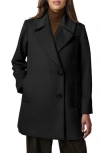 Bernardo Oversize Lapel Wool Blend Swing Coat In Black