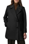 Bernardo Oversize Lapel Wool Blend Swing Coat In Black