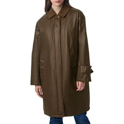 Bernardo Oversize Waxed Cotton Twill Coat In Olive