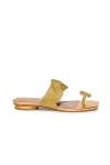 Bernardo Palermo Raffia Sandals In Gold