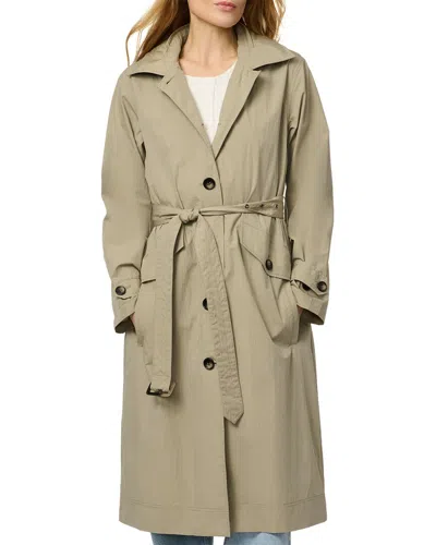Bernardo Paperweight Long Raincoat In Green