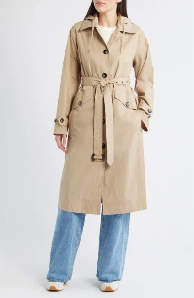 Bernardo Paperweight Long Raincoat In Neutral