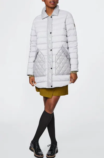 Bernardo Patch Field Puffer Coat In Pearl/ice Gray