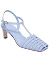 Bernardo Peoria Leather T-strap Heel Sandal In Blue