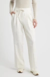 Bernardo Pleated Drawstring Pants In White