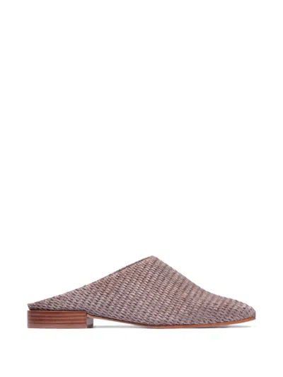Bernardo Porto Woven Block-heel Mules In Brown