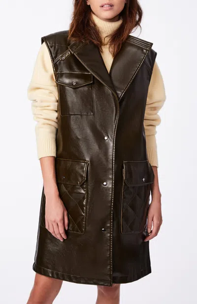 Bernardo Pu Long Vest In Dark Olive