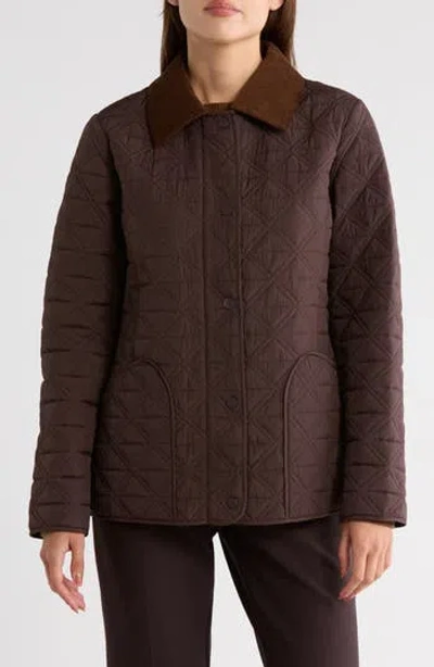 Bernardo Quilted Barn Jacket In Brown