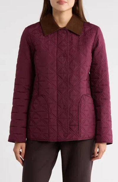 Bernardo Quilted Barn Jacket In Purple