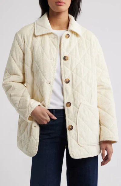 Bernardo Quilted Corduroy Jacket In White