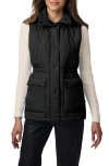 Bernardo Quilted Hooded Recycled Polyester Vest In Black