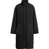 Bernardo Quilted Woven Coat In Black