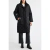 Bernardo Quilted Woven Coat In Black