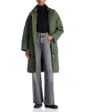 Bernardo Quilted Woven Coat In Green