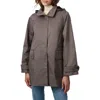 Bernardo Recycled Polyester Rain Coat In Black/beige