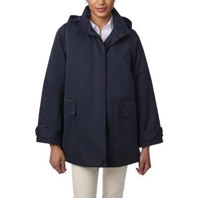 Bernardo Recycled Polyester Rain Coat In Deep Ocean