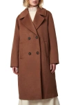 Bernardo Relaxed Double Breasted Coat In Cigar