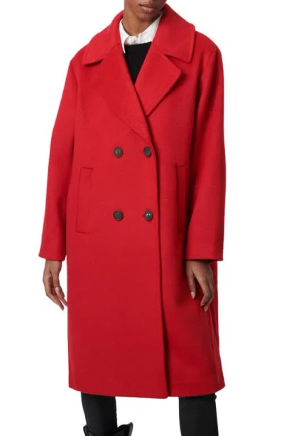 Bernardo Relaxed Double Breasted Coat In Red