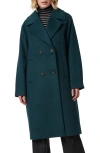Bernardo Relaxed Double Breasted Coat In Teal