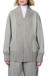 Bernardo Rib Trim Knit Bomber Jacket