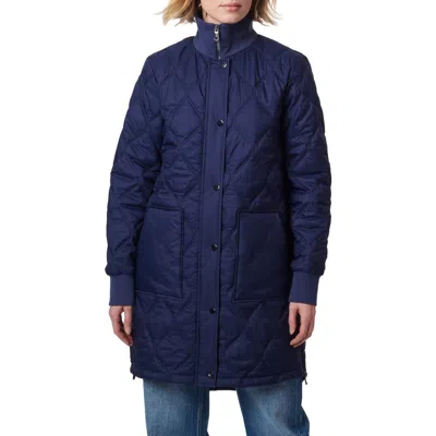 Bernardo Rib Trim Quilted Liner Jacket In Navy