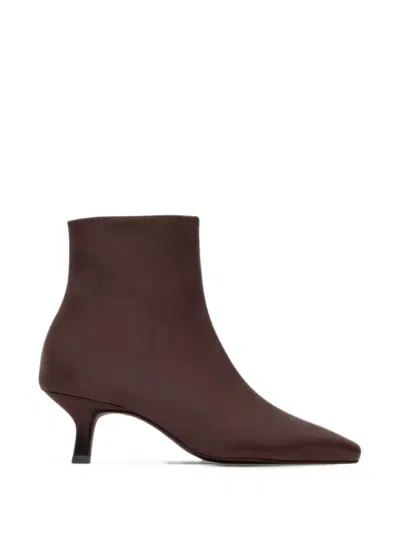 Bernardo 50mm Sanya Leather Ankle Booties In Brown