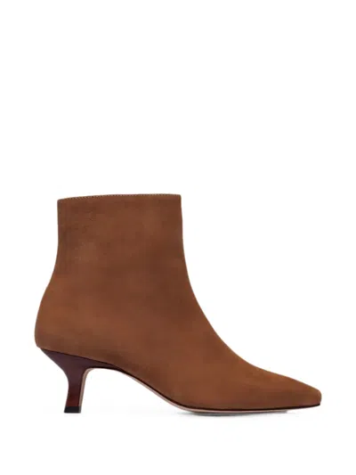 Bernardo 50mm Sanya Leather Ankle Booties In Brown