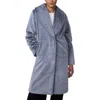 Bernardo Shawl Collar Faux Fur Coat In Grey