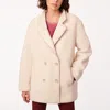 Bernardo Women's Plus Faux Shearling Double Breasted Blazer In Beige