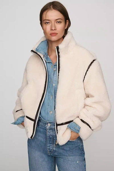 Bernardo Sherpa Fleece Jacket In Ivory