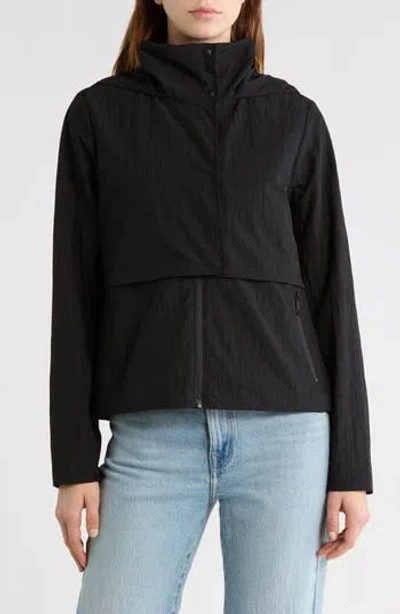 Bernardo Shiny Textured Crepe Jacket In Black