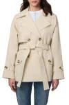Bernardo Short Belted Trench Coat In Bone Cloud