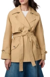 Bernardo Short Belted Trench Coat In Tan