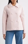 Bernardo Short Bouclé Coat In Pink