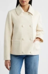 Bernardo Short Bouclé Coat In White